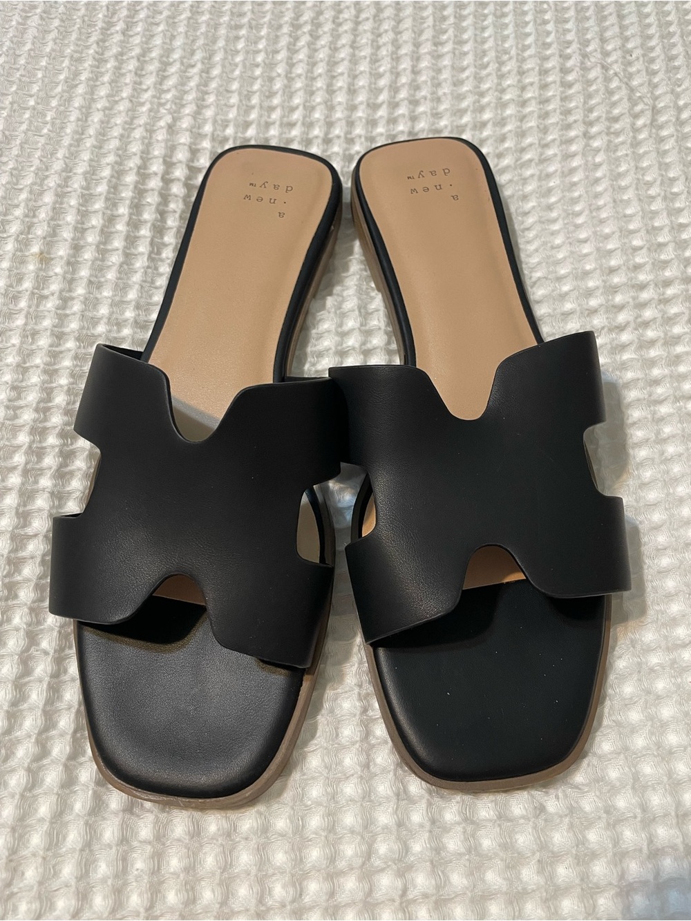 NWOT - A New Day - Black Slide Sandals - Women